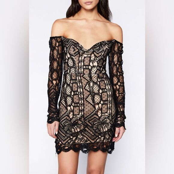 Bardot Zendaya Mini Lace Dress In Black - Picture 10 of 13